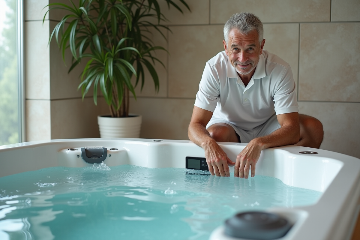 Homme inspectant le panneau de contrôle d