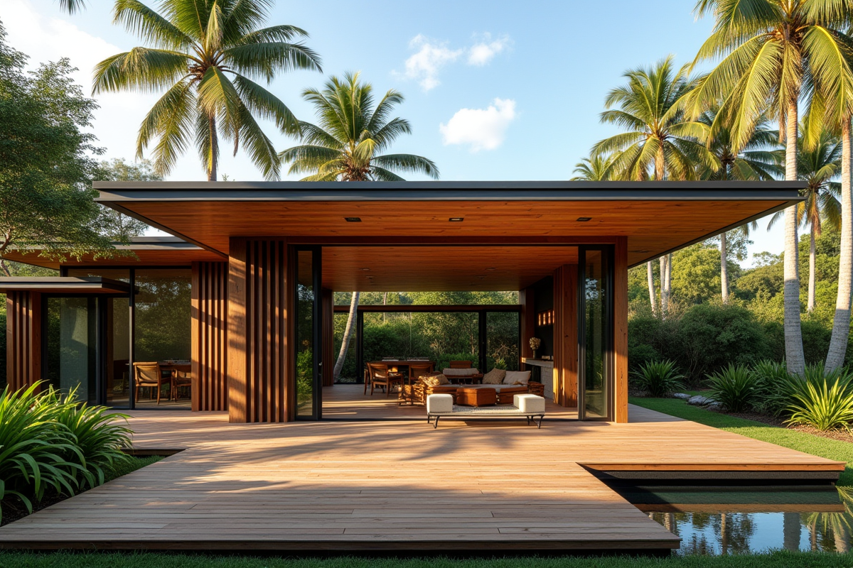 Maison moderne en Queensland avec espace ouvert et deck ensoleille