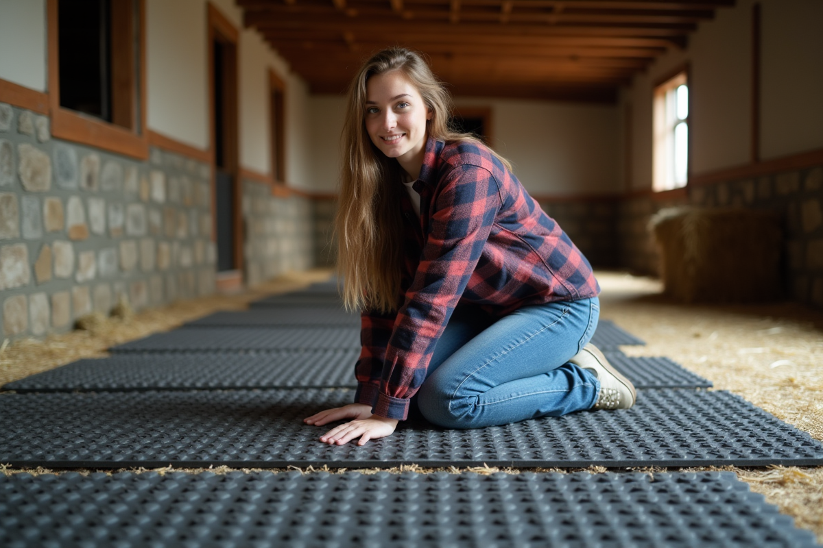 Jeune femme montrant l